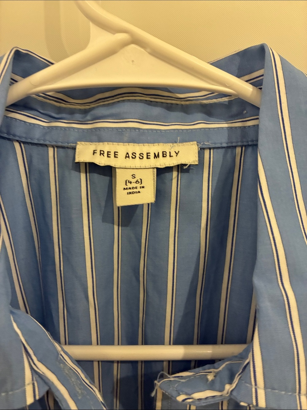 Blue Striped Shirt Dress - Casual Button-Front - Picture 4 of 4